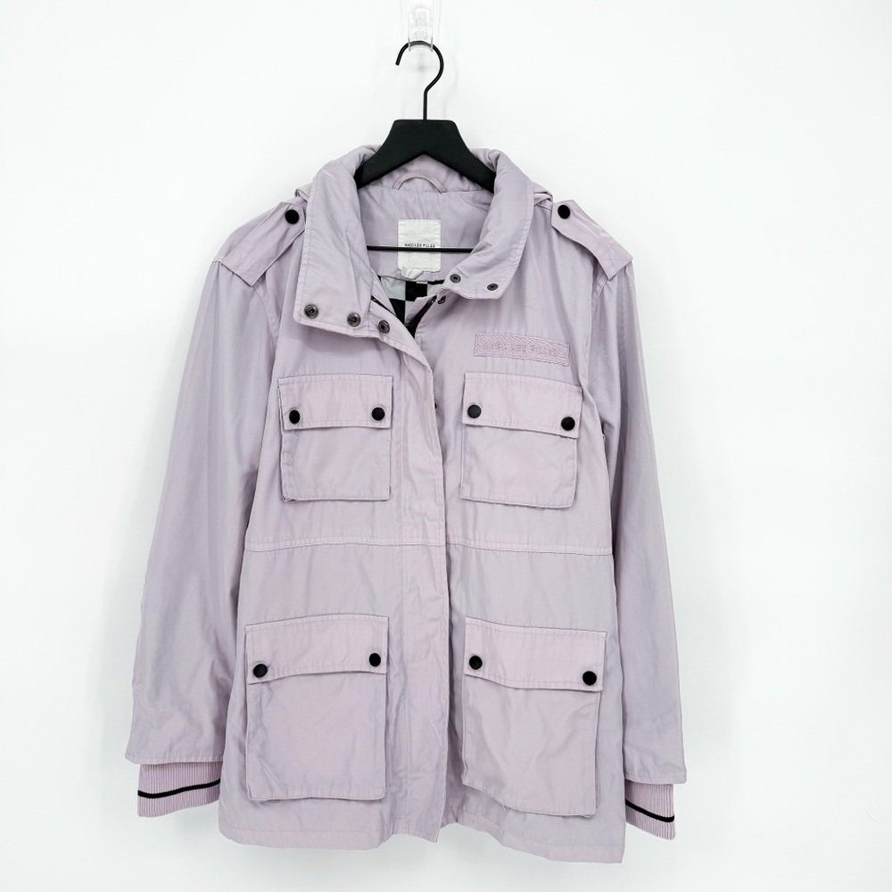 Avec Les Filles Trucker Utility Jacket in Lilac Purple Medium